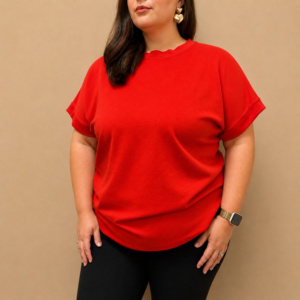 Everyday Curve Tee - Rood