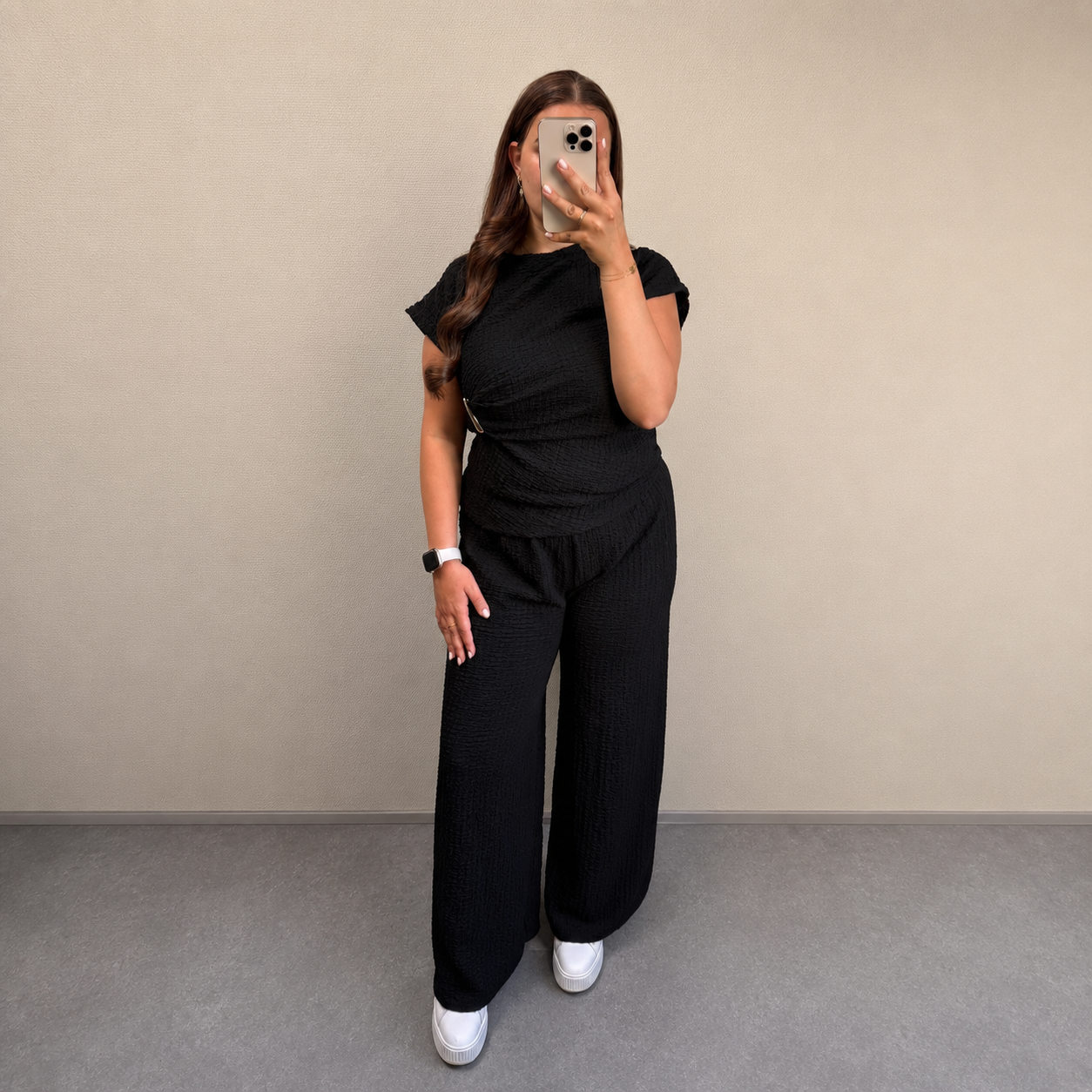 Luxe lounge set - zwart