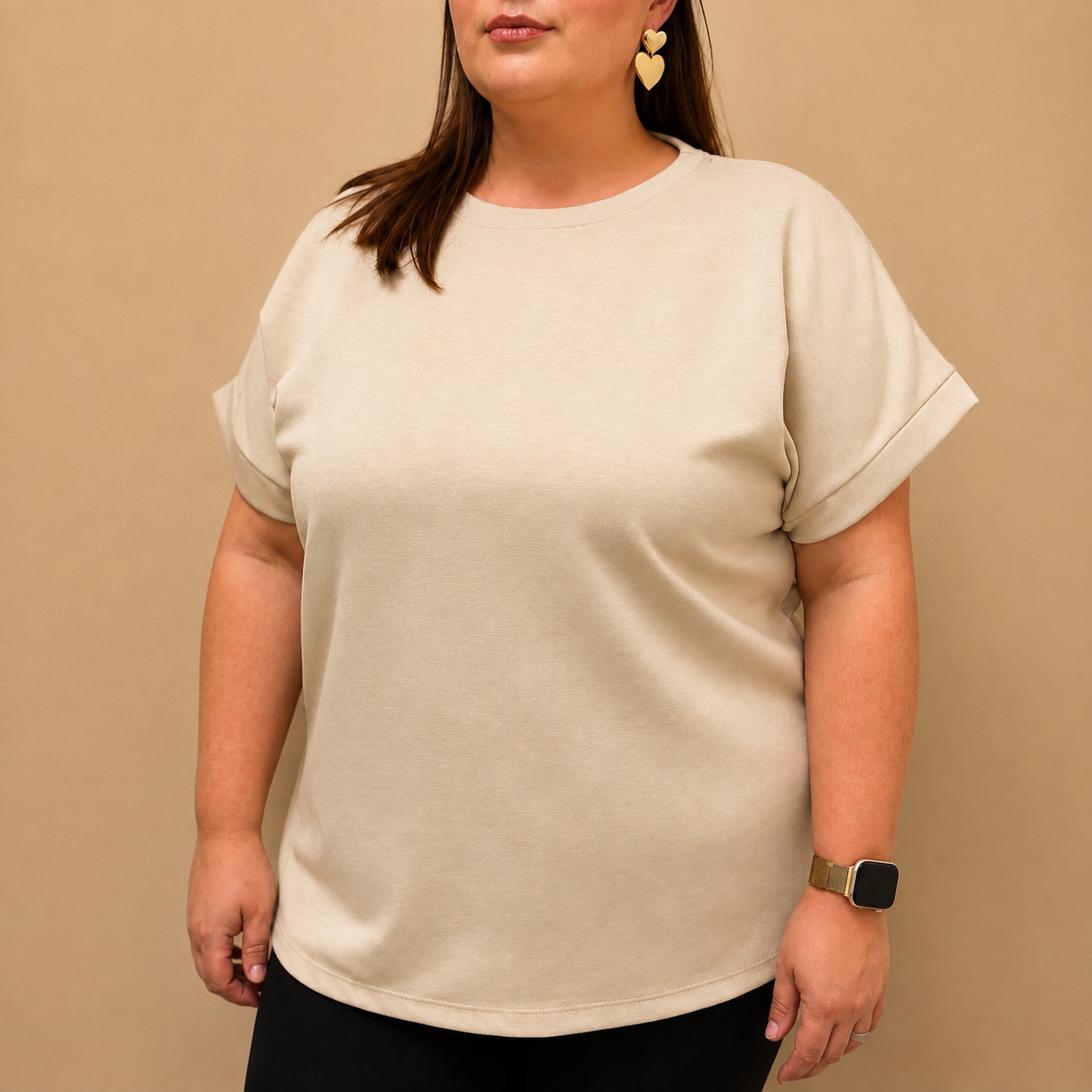 Everyday Curve Tee - Beige