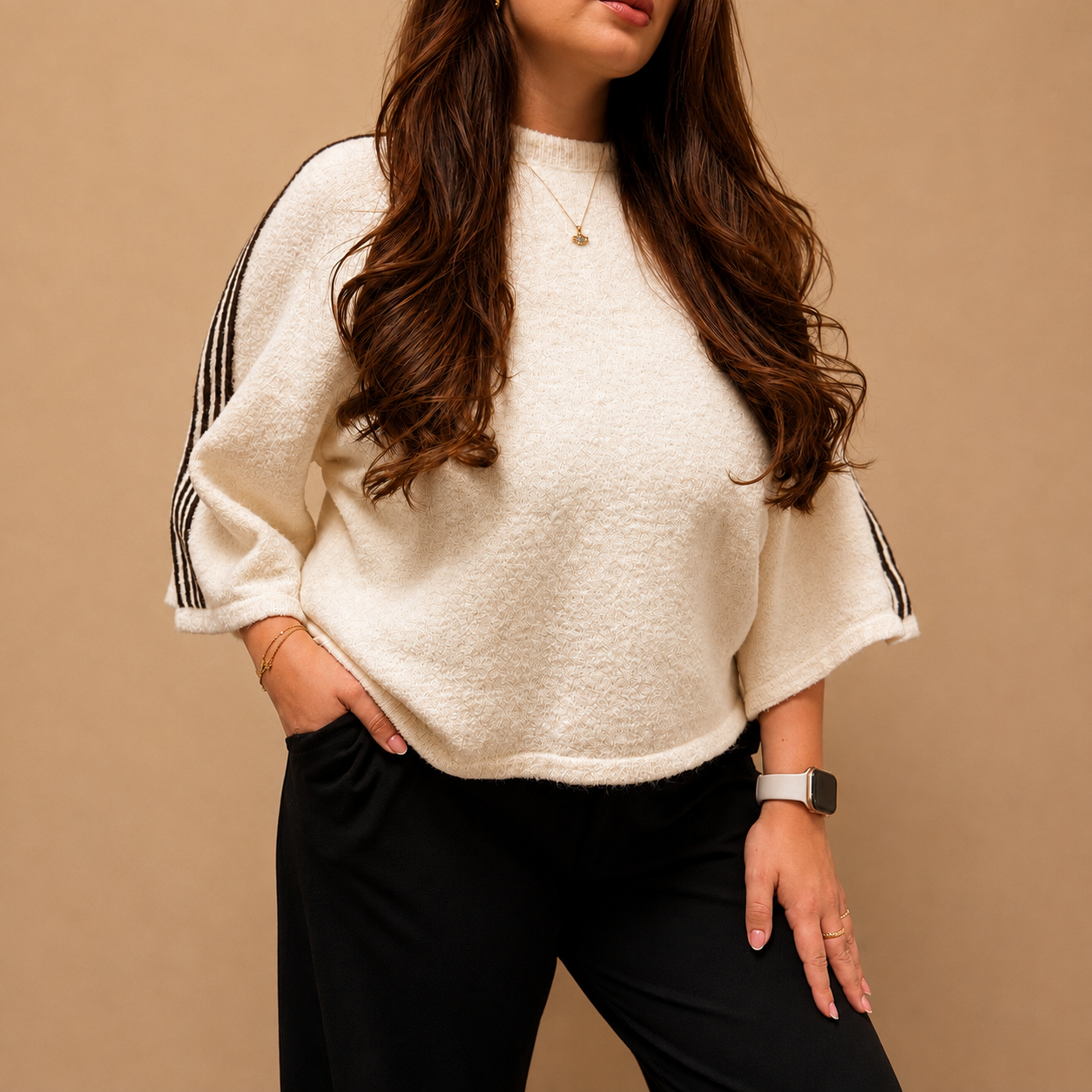 Cozy Stripe Knit - Wit