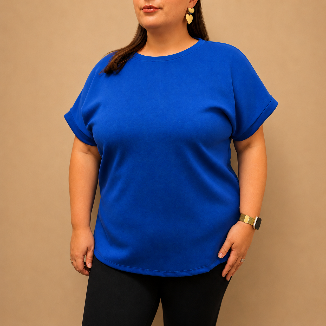 Everyday Curve Tee - Blauw