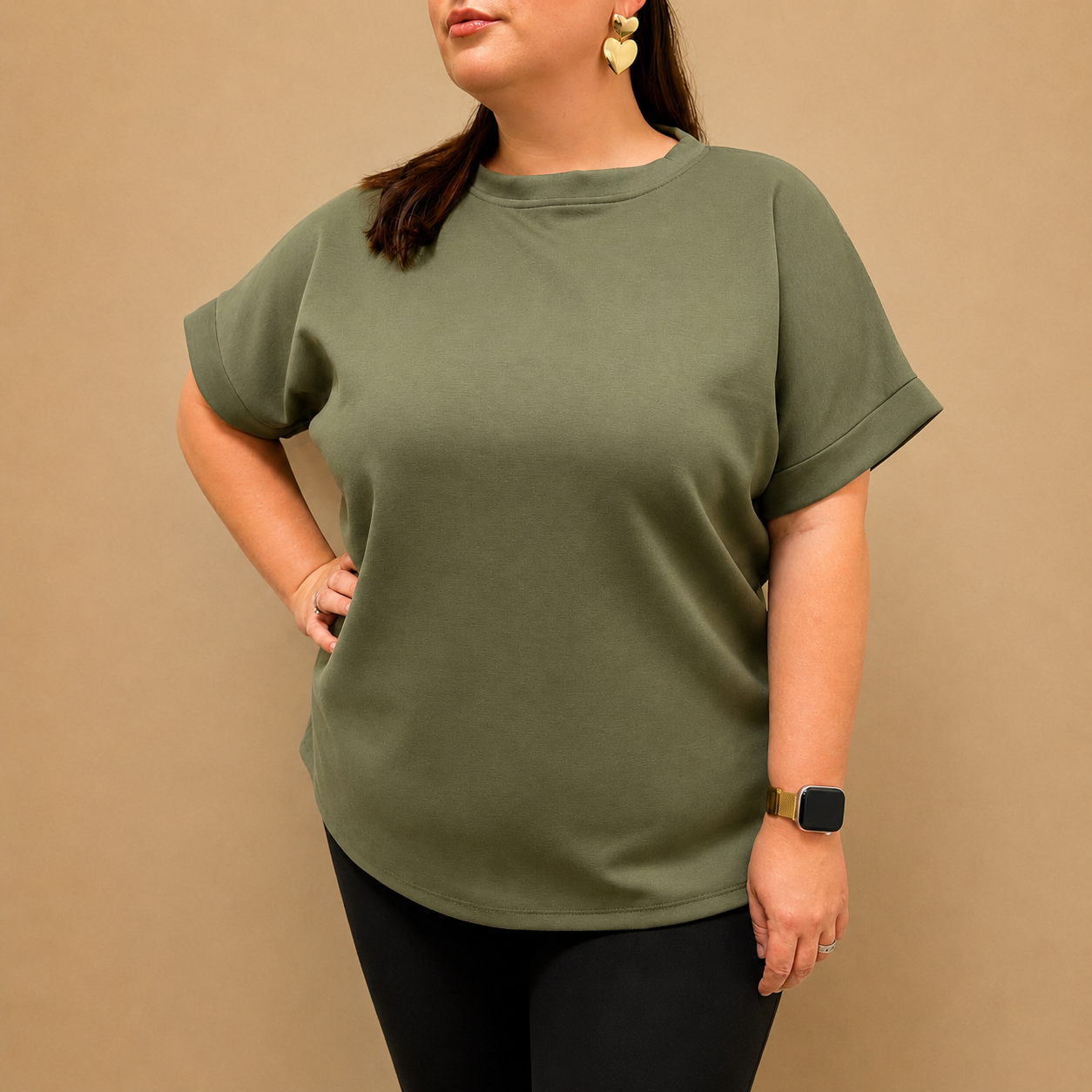 Everyday Curve Tee - Groen