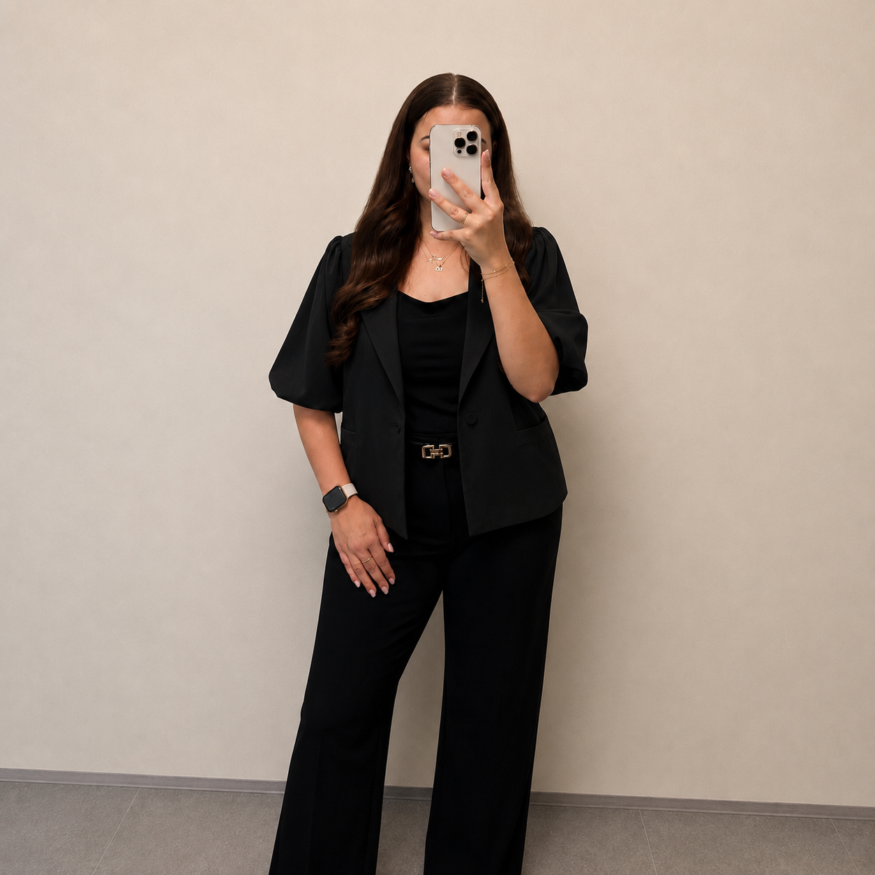 Puff sleeve blazer - Zwart
