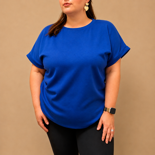 Everyday Curve Tee - Blauw