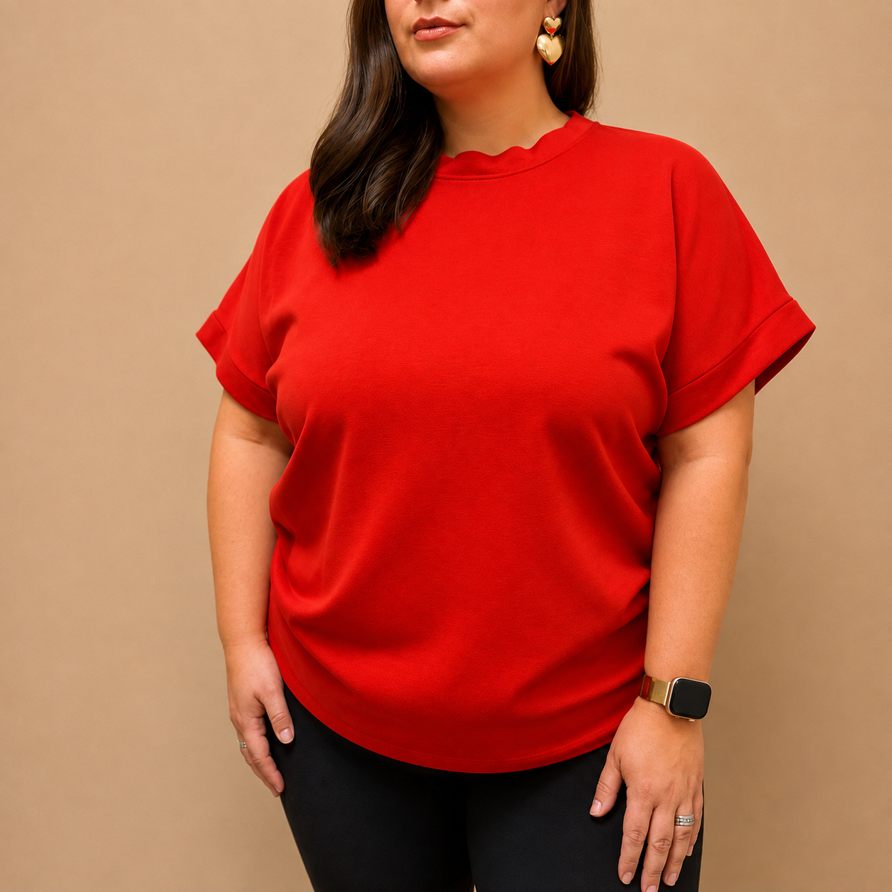 Everyday Curve Tee - Rood