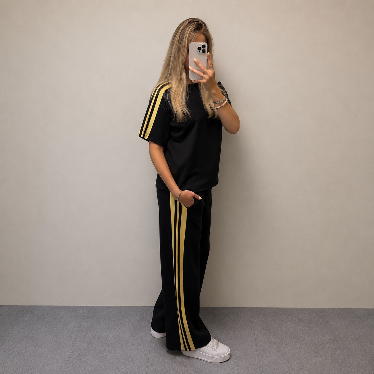 Stripe set - Zwart/geel